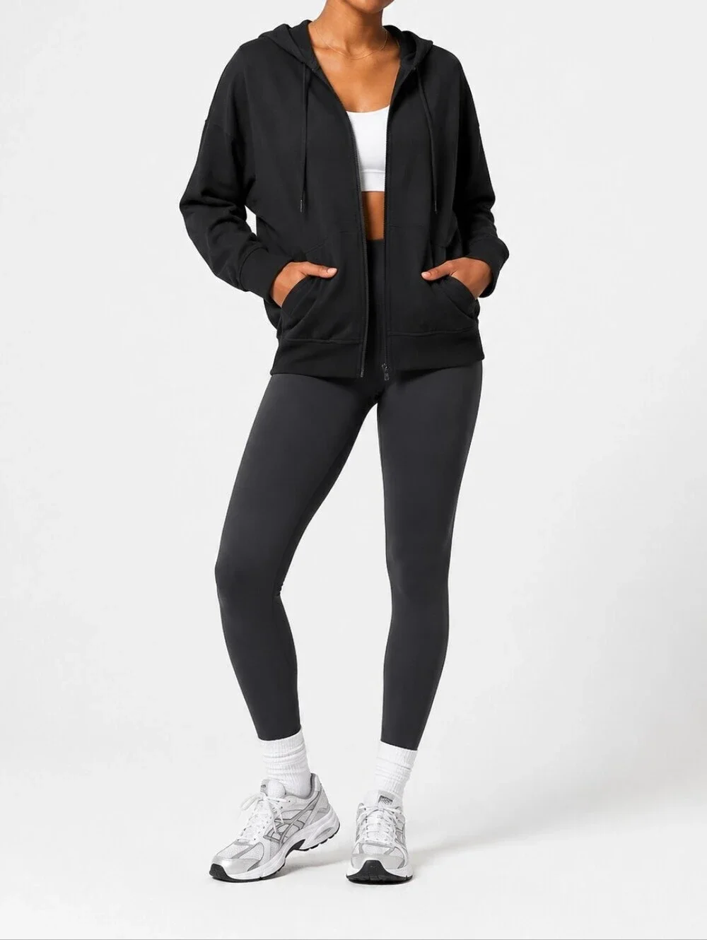 Lululemon Set Aside Zip Up Hoodie Sweatshirt Black Cotton-wool French Terry